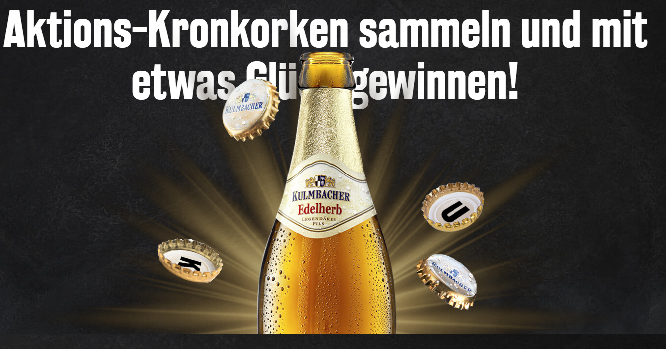 Kulmbacher Brauerei - Gutscheine und Sachpreise (z. B. Kajak, Tischtennisplatte, Gutschein f. Online-Shop,...) - Kronkorkensammelgewinnspiel