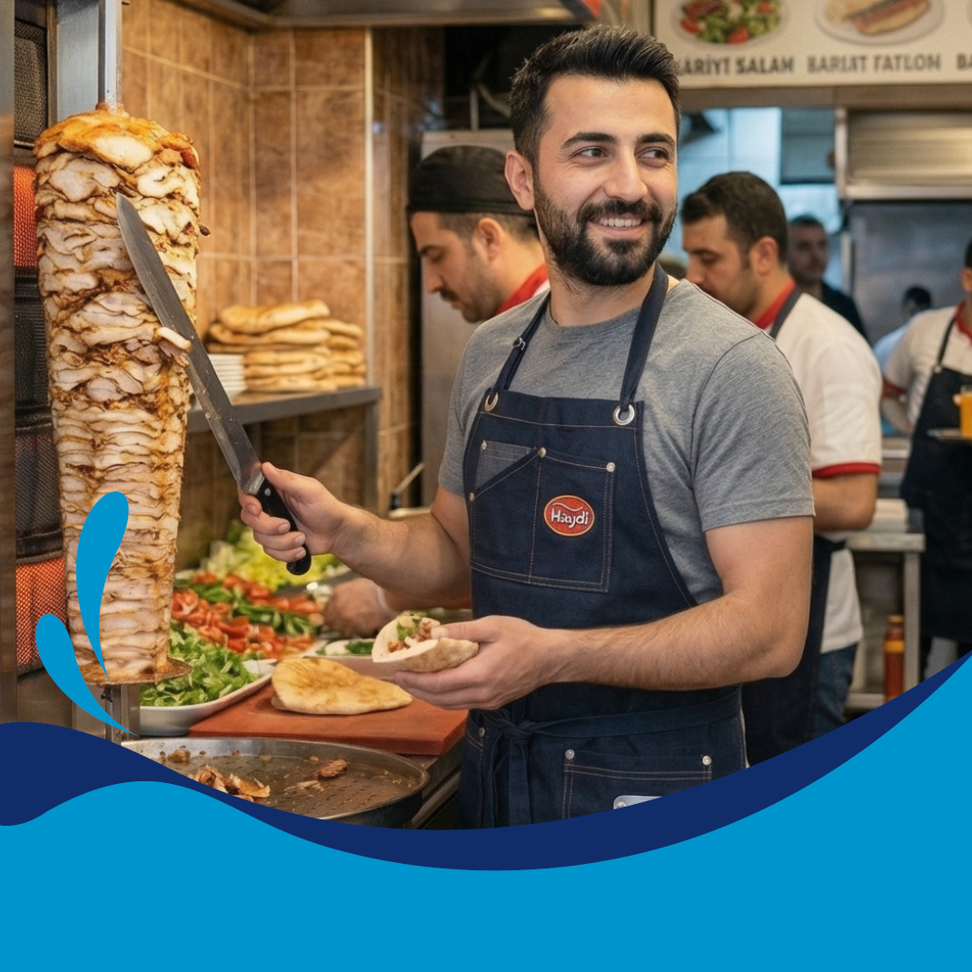 LACTALIS GRUPPE -   eine Profi-Schürze im coolen Jeans-Look – perfekt für Grill, Küche und Dönerspieß