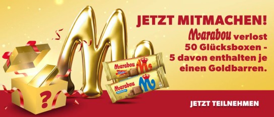 Marabou: 1 von 50 Glücksboxen (5 davon mit Goldbarren)