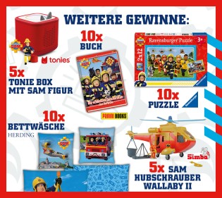 Mattel - einwöchiger Familienurlaub in der Steiermark undweitere 40 Gewinne rund um den Feuerwehrmann Sam