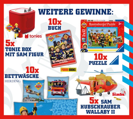 Mattel - einwöchiger Familienurlaub in der Steiermark undweitere 40 Gewinne rund um den Feuerwehrmann Sam