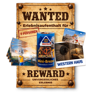 MAYKA - Erlebnisaufenthalt für 4 Personen in Silver Lake City - komplett mit Übernachtung und Frühstück in einem Western House, Eintrittskarten für den Europa-Park und einer EMOTIONS- Gutscheincard über 200,- €