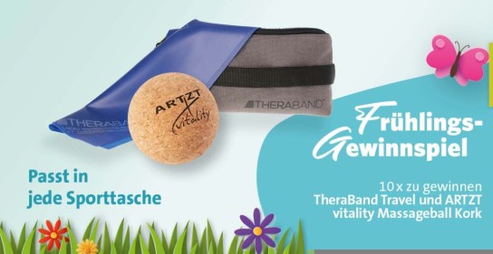 Sanivita - 1 von 10 Fitness-Sets aus TheraBand Travel und ARTZT vitality Massageball Kork im Wert von insgesamt 27,90 €