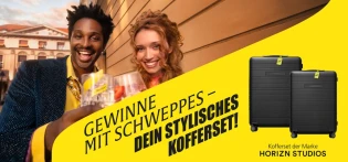Schweppes - 1x Kofferset bestehend aus den Modellen "H5 Essential All Black" und "H7 Essential All Black" der Marke Horizn Studios