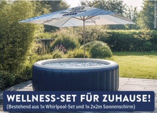 Starnberger Brauhaus - „Wellness-Set für zuhause“, mit Whirlpool-Set und Sonnenschirm