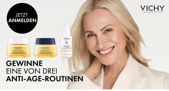 VICHY - 3 Vichy Produktpakete mit Capital Soleil uv-age daily täglicher lichtschutz lsf 50+ getönt, Neovadiol Magistral Tagescreme und Neovadiol Magistral Nachtcreme
