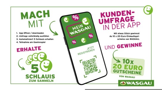 WASGAU - 10 Einkaufsgutscheine im Wert von jeweils 20 €