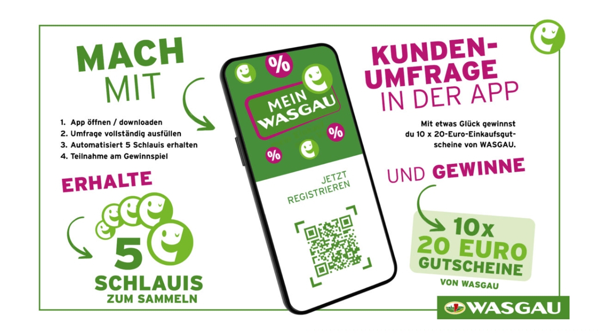 WASGAU - 10 Einkaufsgutscheine im Wert von jeweils 20 €