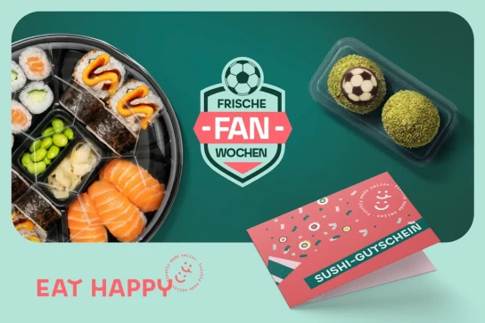 11FREUNDE - 5 x Eat Happy Sushi-Gutscheine im Wert von je 100 €