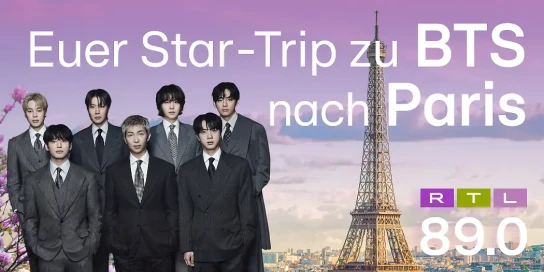 89.0 RTL - 1x2 Tickets zum BTS Konzert in Paris am 18.07.2026 inklusive Flüge und Hotelübernachtung