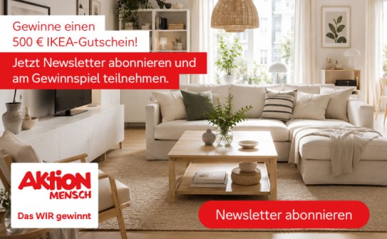 Aktion Mensch: ein 500 € IKEA Gutschein wird verlost