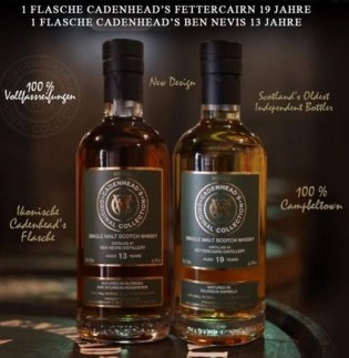 alleswhisky - 1 x 2 Flaschen Whisky von Cadenhead's (Fettercairn 19 Jahre 0,7 Liter + Ben Nevis 13 Jahre 0,7 Liter)