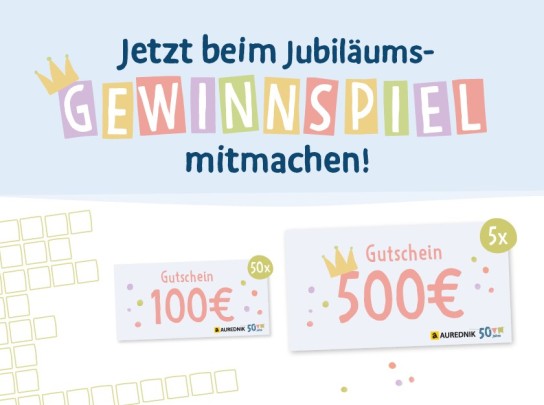 AUREDNIK - Aurednik Gutscheine 5x 500€ und 50x 100€