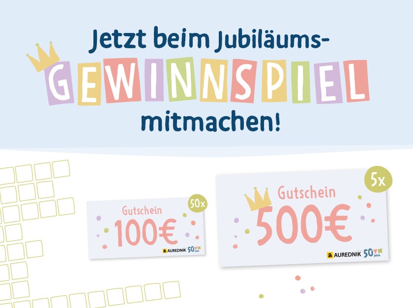 AUREDNIK - Aurednik Gutscheine 5x 500€ und 50x 100€