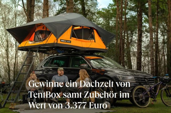Bergwelten - KFZ-Dachzelt von TentBox samt Zubehör