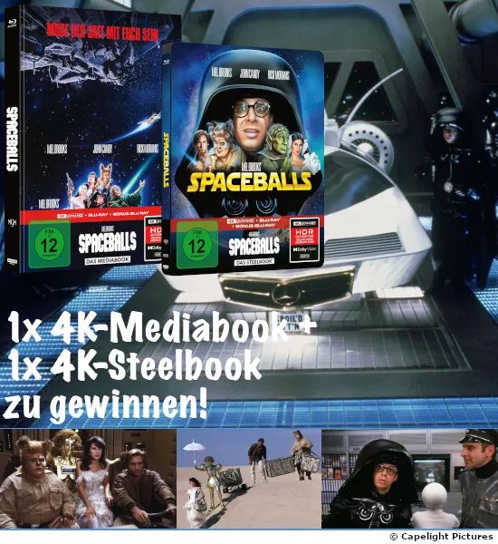 BLURAY-DISC - 2 x „Spaceballs“ in 4K auf Ultra HD Blu-ray (1 x 4K-Mediabook + 1 x 4K-Steelbook)