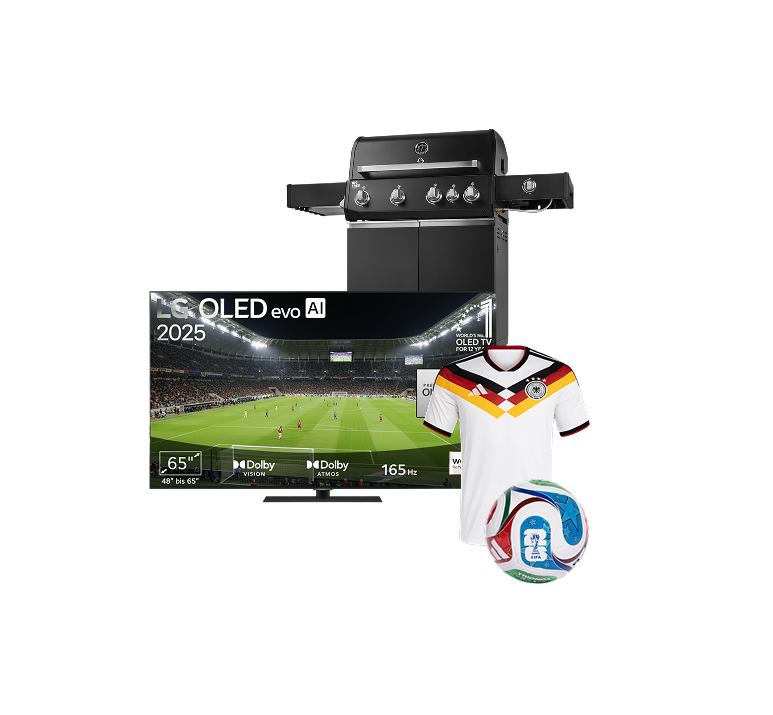 Börsenmedien - Preise im Gesamtwert von über 3.500 - 65 Zoll LG OLED Premium-Fernseher, Premium-Grill, offizielles Trikot der deutschen Nationalmannschaft in Größe L (10x) oder WM-Ball (10x)