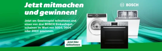 ElectronicPartner - 1 von 3 Bosch Einkaufsgutscheinen im Wert von 500€, 300€ oder 200€