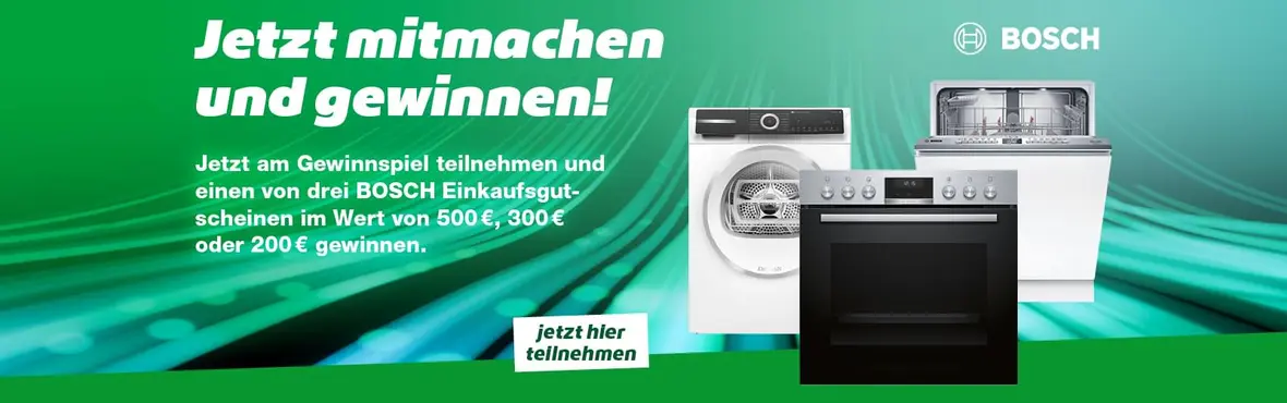 ElectronicPartner - 1 von 3 Bosch Einkaufsgutscheinen im Wert von 500€, 300€ oder 200€