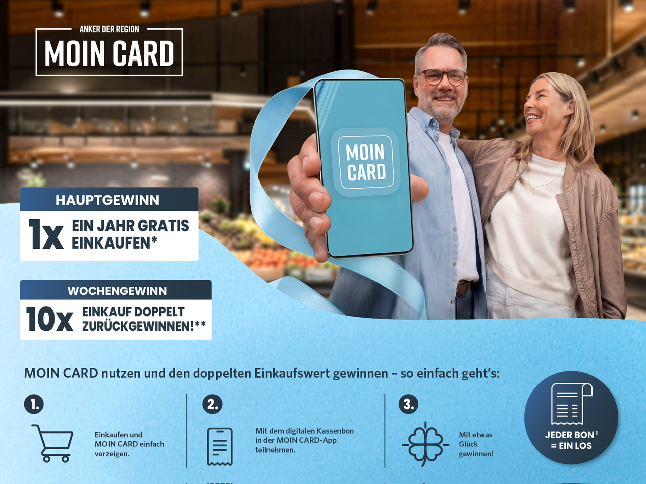 famila - Hauptgewinn: 1 Jahr gratis einkaufen für 500€ je Monat, wöchentlich: 10x Einkaufswert doppelt zurückgewinnen (Produktkauf)