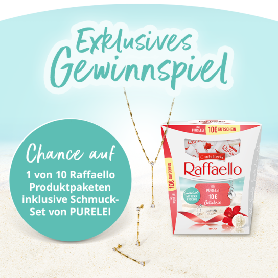 Ferrero - 1 von 10 Raffaello Produktpaketen inkl. einem Schmuckset von PURELEI