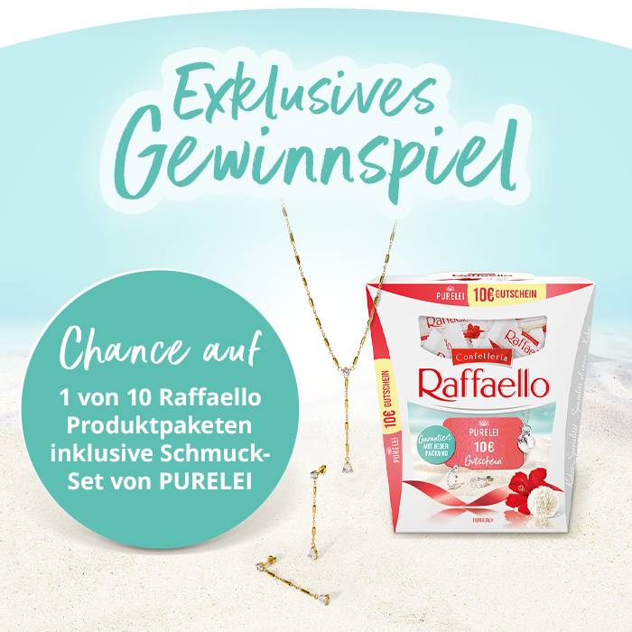 Ferrero - 1 von 10 Raffaello Produktpaketen inkl. einem Schmuckset von PURELEI