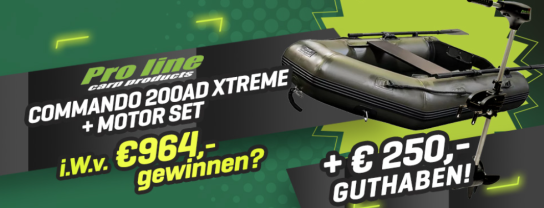 fischdeal.de - Schlauchboot Pro Line Commando 200AD Xtreme + Motor Set i.W.v. €964,- + €250,- Fischdeal Guthaben