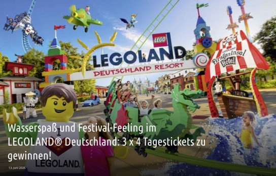 geniessen-reisen.de - 3 x 4 Tageskarten für das LEGOLAND® Deutschland Resort inklusive PKW-Parkplatzticket
