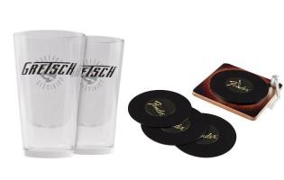 Glücksstern PR - 3x je 2 Gretsch-Pint-Gläser & ein Fender-Bierdeckel-Set