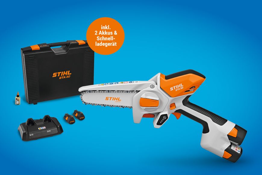 handwerksblatt.de - 1x STIHL GTA 30 im Set mit 2 Akku AS 2, Doppel-Schnellladegerät AL 5-2 und Werkzeugkoffer