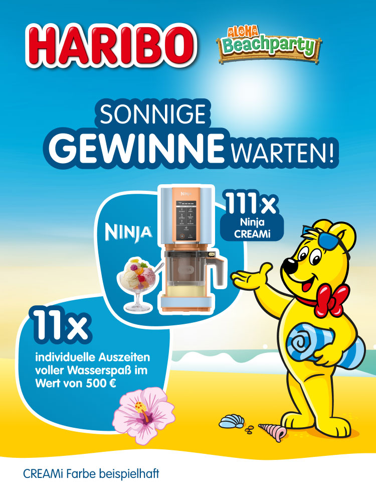 Haribo - 1 von 111 Ninja CREAMi Eismaschinen oder 11 individuellen Auszeiten voller Wasserspaß