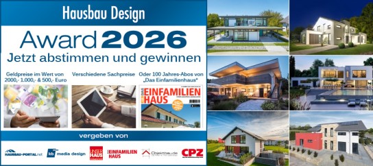 Hausbau-Portal - Bargewinne im Wert von 2.000,- 1.000,- & 500,- € - Verschiedene Sachpreise - 100 Ein-Jahres-Abos der Zeitschrift 