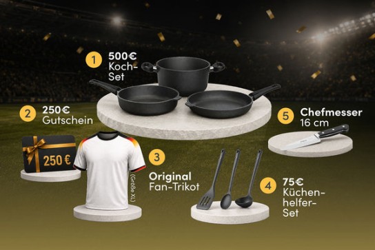 Hoffmann Germany - 1x 500€ Koch Set, 1x Original Trikot 1x 250€ Gutschein 75 € Küchenhelfer-Set Chefmesser 16 cm
