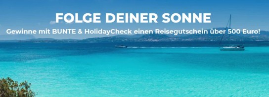 HolidayCheck - 1 x Reisegutschein im Wert von 500 €