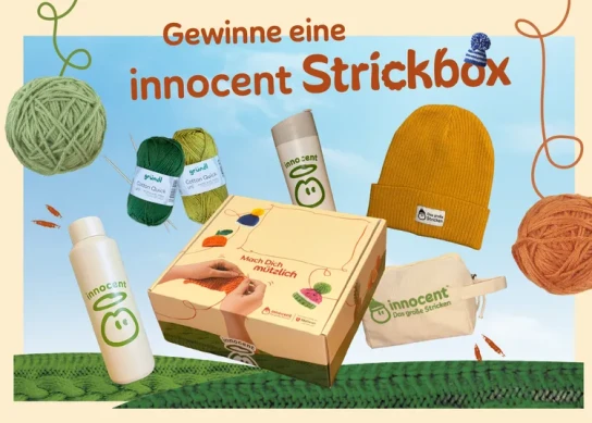 innocent - 30 innocent Strickboxen, Obendrauf gibt es noch entweder einen Becher für heiße Schlückchen oder eine handliche Trinkflasche