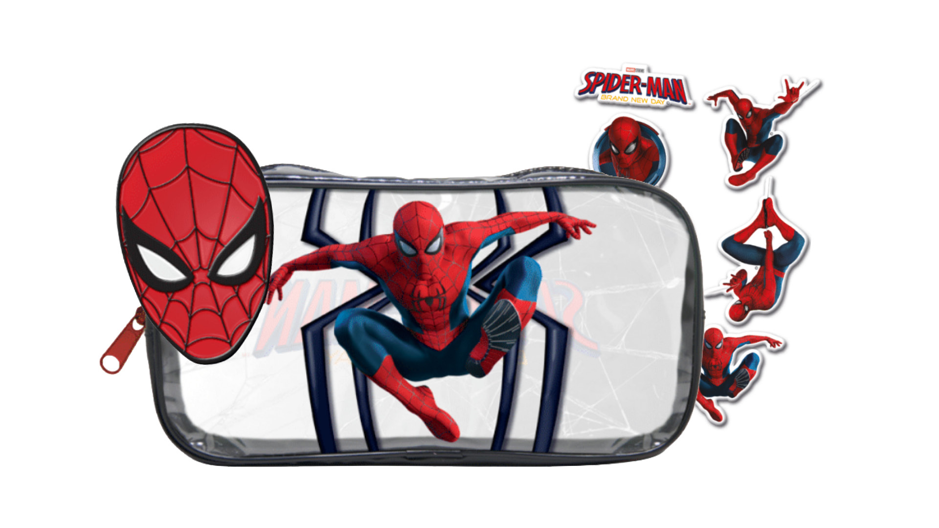 kinowetter - Von SPIDER-MAN: BRAND NEW DAY: Sets aus Stiftbeutel, Leucht-Pins & Sticker-Sets