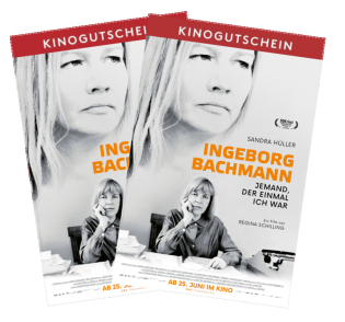 Leemos - 4 x 1 Film- & Buch-Paket bestehend aus 2 Kinofreikarten für INGEBORG BACHMANN: Jemand, der einmal ich war, 1 Buch Malina von Ingeborg Bachmann und 1 Buch „2 Menschen sind in mir“ von Andrea Stoll