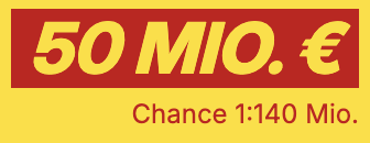 Lotto24: 50 Millionen im Jackpot bei 6aus49 - 3 Felder für 0,10 € statt 4,70 €