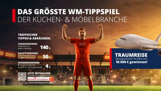 MHK Group - Reisegutschein im Wert von 10.000 Euro, E-Bike, Fernseher, Soundanlage, Wasserkocher, Heißluftfritteuse und viele mehr
