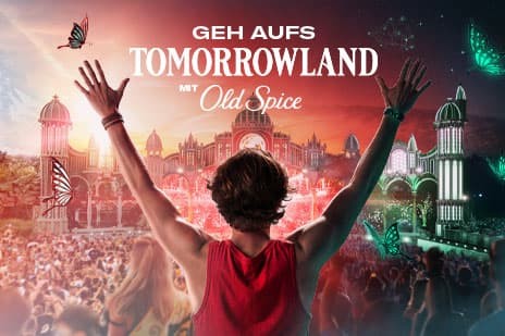 Müller - ein exklusives Old Spice x Tomorrowland Special Edition Produktpaket für 24/7 Frische. Tomorrowland Festival Tickets für 2 Personen vom 24.07.26 bis 26.07.26 in Belgien