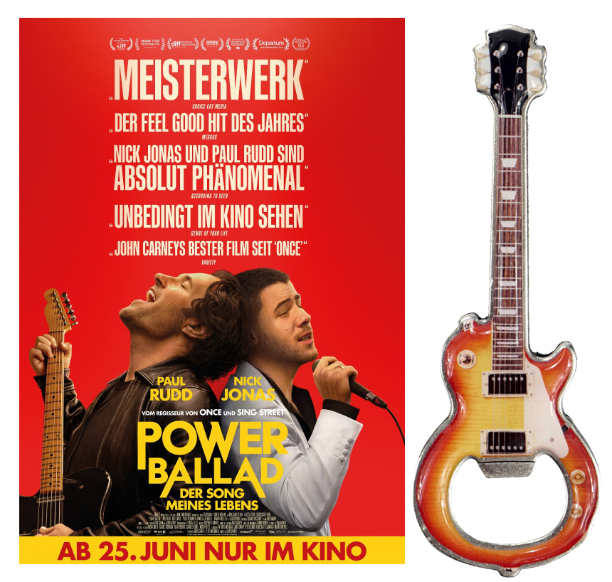 oeticket - 2x2 Kinogutscheine für POWER BALLAD - DER SONG MEINES LEBENS + je einen Gitarren-Flaschenöffner