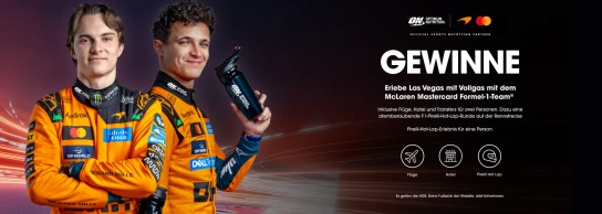 Optimum Nutrition - 1 x Rennwochenende-Paket in Las Vegas (19.11.2026 – 23.11.2026), 2 x Fahrerhandschuh-Pakete, 10 x signierte Replikat-Pakete, 50 x Merchandise-Pakete, 100 x Gutscheine im Wert von je 58 €