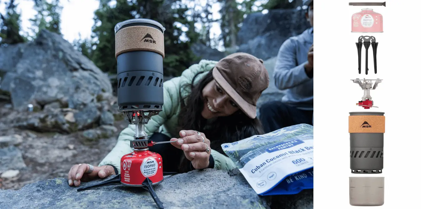 OUTSIDE stories - MSR Switch Kochersystem zusammen mit dem MSR Low Down Remote Kocher Adapter