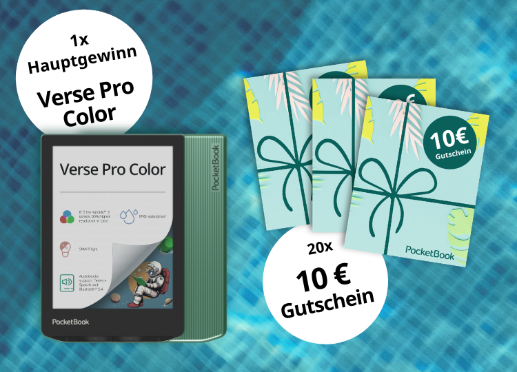 PocketBook - 1x PocketBook Verse Pro Color in der Farbe Sage Glow oder einen von zwanzig 10 €-Shop-Gutscheinen