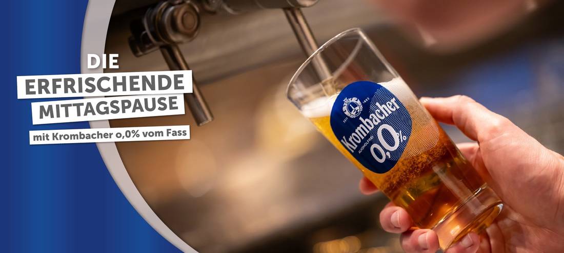 Radio NRW - 3x1 Krombacher 0,0 vom Fass Mittagspause für dein Team am Arbeitsplatz
