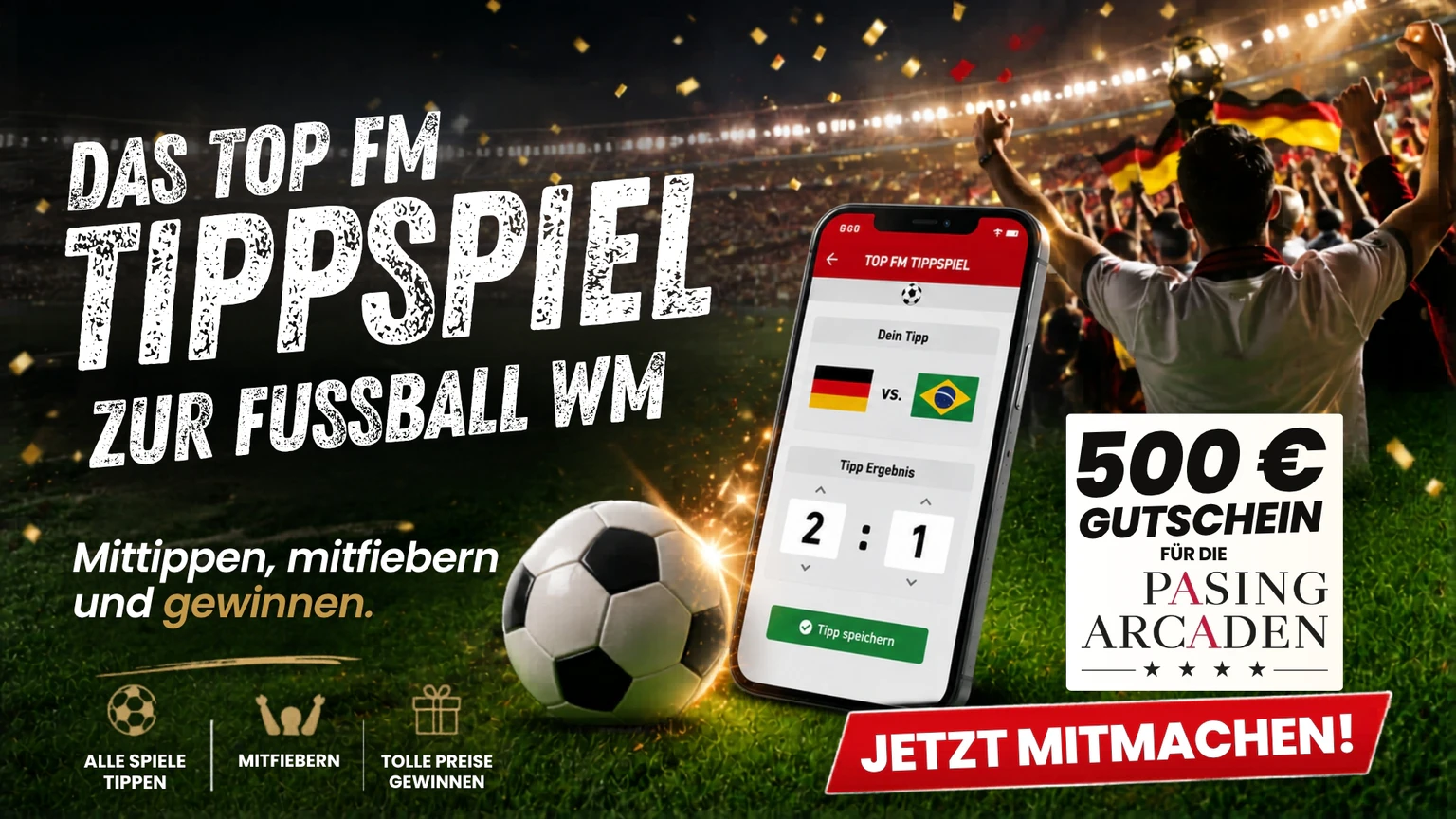 Radio TOP FM - 500€ Shoppinggutschein für die Pasing Arcaden in München, 150€ Gutschein für das Bräustüberl Maisach, XXL-Paket für den Mathäser Filmpalast München