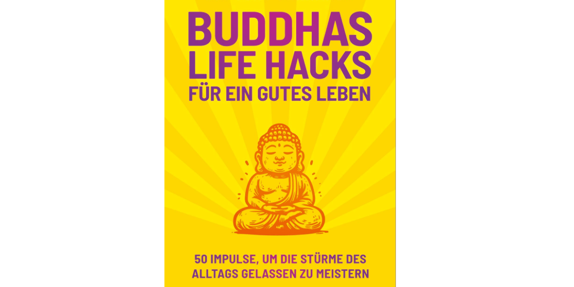 Rosenheimer Schaufenster - Ein Exemplar des Buches "BUDDHAS LIFE HACKS FÜR EIN BESSERES LEBEN" – von Dr. Tony Fernando