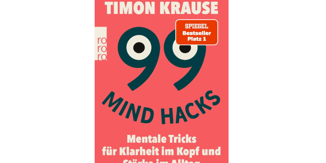 Rosenheimer Schaufenster - Ein Exemplar des Buches "Mindhacks – Mentale Tricks für Klarheit im Kopf und Stärke im Alltag“ von Spiegel-Bestsellerautor Timon Krause