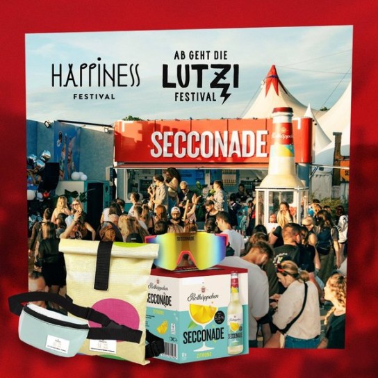 Rotkäppchen - jeweils 2 Full-Package-Tickets für das „Happiness“ oder das „Ab geht die Lutzi“-Festival (plus coolem Secconade-Merch), oder unser prickelndes Festivalpaket mit einzigartigem Secconade Backpack, schneller Brille und ganz viel Secconade