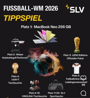 SLV - Notebook, Holzkohlegrill, LEGO-Pakete und weitere Gewinne (WM Tippspiel)